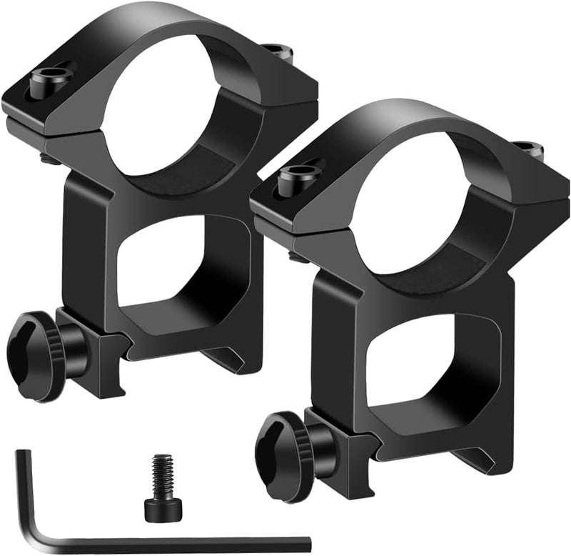 LONSEL 1'' Scope Rings, 2Pcs High Profile or 2Pcs Medium Profile 1 Inch Scope Mount Rings for Picatinny Rail - Image 1